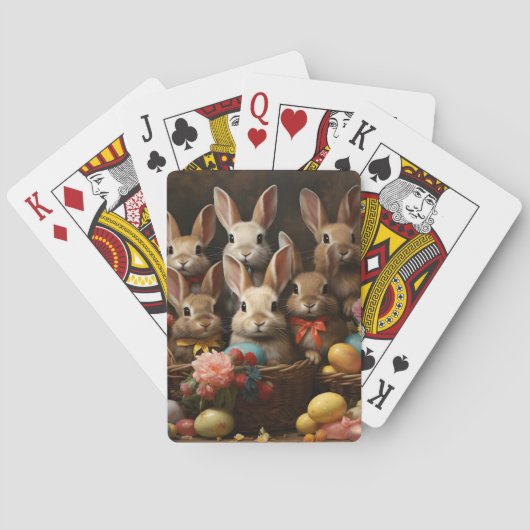 ヴィンテージ春イースターエッグバスケットバニーホップ トランプ (裏面)