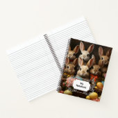 ヴィンテージ春イースターエッグバスケットバニーホップ ノートブック (内部)