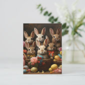 ヴィンテージ春イースターエッグバスケットバニーホップ 案内ポストカード (スタンド正面)