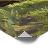 ヴィンテージ春カントリーガーデンウィズホワイトローズ ポスター (角)