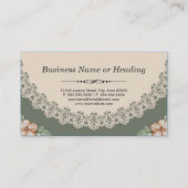 ヴィンテージ春シック花柄ダブルサイド 名刺 (裏面)