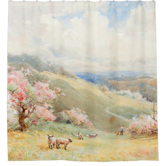 ヴィンテージ春バイジョセフルーベンスパウエル シャワーカーテン (正面)