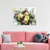 ヴィンテージ春パンジー キャンバスプリント (インサイチュ (リビング))