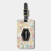 ヴィンテージ春パーソナライズされたフローラタグ ラゲッジタグ (正面縦)