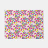 ヴィンテージ春ピンクチューリップフラワーブロッサム ドアマット (正面)