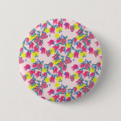 ヴィンテージ春ピンクチューリップフラワーブロッサム 缶バッジ (正面)