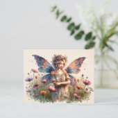 ヴィンテージ春フラワー・フェアリー、ボホ・デクページ、 ポストカード (スタンド正面)