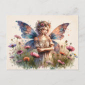 ヴィンテージ春フラワー・フェアリー、ボホ・デクページ、 ポストカード (正面)