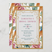 ヴィンテージ春フローラブライダルシャワーイン 招待状 (正面/裏面)