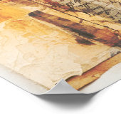 ヴィンテージ春フローラ及び鳥 ポスター (角)