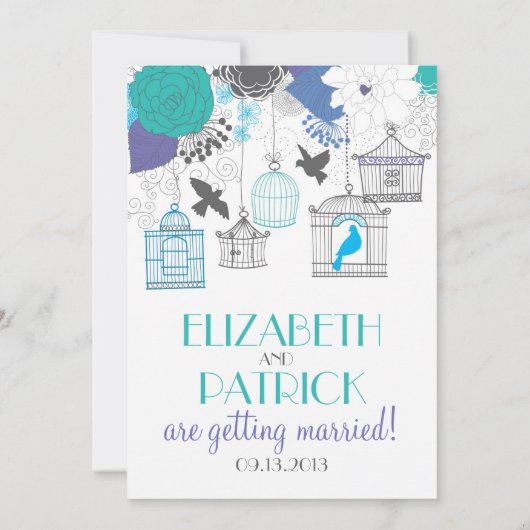 ヴィンテージ春フローラ結婚式招待状 招待状 (裏面)