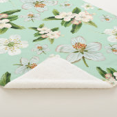 ヴィンテージ春フローラ花模様 シェルパブランケット (3/4)