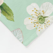 ヴィンテージ春フローラ花模様 フリースブランケット (角)