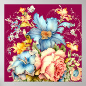 ヴィンテージ春フローラ ポスター (正面)