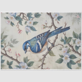 ヴィンテージ春ブルーバードデザインの切り離し 薄葉紙