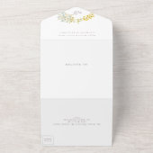 ヴィンテージ春ボホワイルドフラワーパンパ結婚ス オールインワン招待状 (外側)