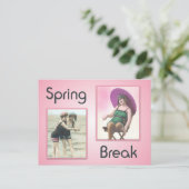 ヴィンテージ春休みビーチバベスハガキ ポストカード (スタンド正面)