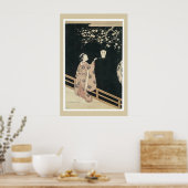 ヴィンテージ春信梅日本の花 ポスター (キッチン)