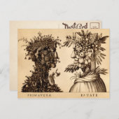 ヴィンテージ春及び夏アートはがき ポストカード (正面/裏面)