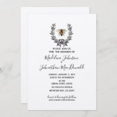 ヴィンテージ春庭園の結婚式プラムイエロー 招待状 (正面/裏面)