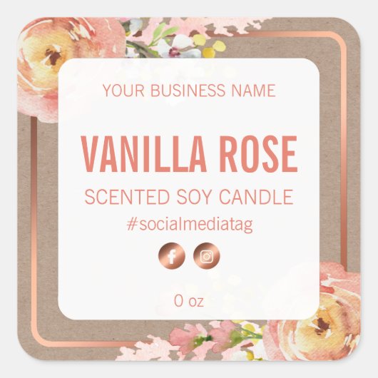 ヴィンテージ春手配の製品ラベル スクエアシール (正面)