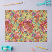 ヴィンテージ春水彩明るい赤紫色開花 薄葉紙 (クラフト)