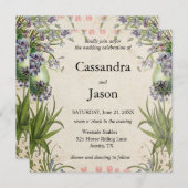 ヴィンテージ春結婚フローラ 招待状 (正面/裏面)