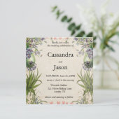 ヴィンテージ春結婚フローラ 招待状 (スタンド正面)