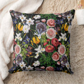 ヴィンテージ春花柄 クッション (ブランケット)