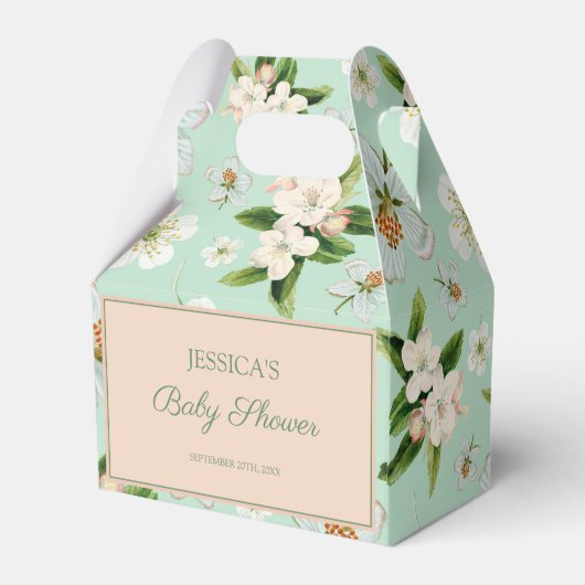 ヴィンテージ春花模様ベビーシャワー フェイバーボックス (裏面サイド)