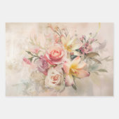 ヴィンテージ春花模様母の日 ラッピングペーパーシート (正面)