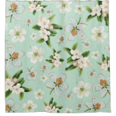 ヴィンテージ春花模様 シャワーカーテン (正面)