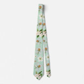 ヴィンテージ春花模様 ネクタイ (正面)
