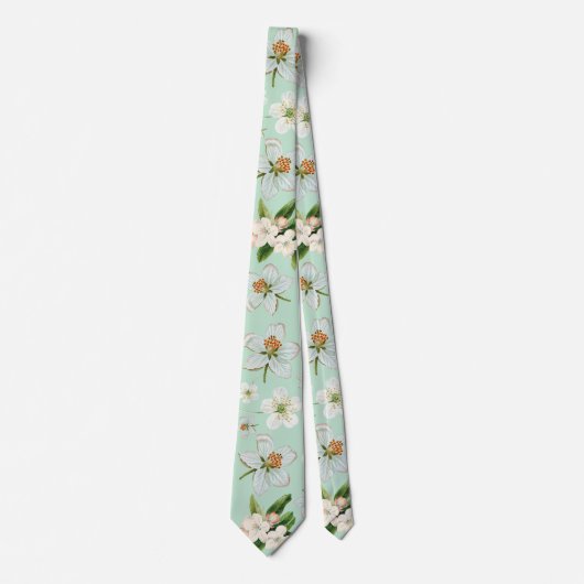 ヴィンテージ春花模様 ネクタイ (正面)