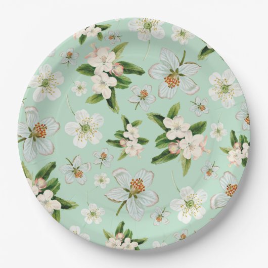 ヴィンテージ春花模様 ペーパープレート (正面)