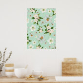 ヴィンテージ春花模様 ポスター (キッチン)