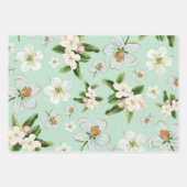 ヴィンテージ春花模様 ラッピングペーパーシート (正面)