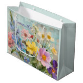 ヴィンテージ春花模様 ラージペーパーバッグ (正面アングル)