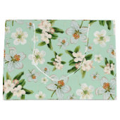 ヴィンテージ春花模様 ラージペーパーバッグ (正面)