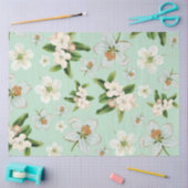 ヴィンテージ春花模様 薄葉紙 (クラフト)