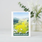 ヴィンテージ春inドイツ旅行ポスター ポストカード (スタンド正面)