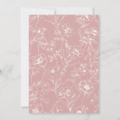 ヴィンテージ時代を超越したフローラピンクドライブバイベビーシャワー 招待状 (裏面)