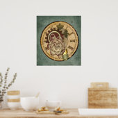 ヴィンテージ時計のコラージュ ポスター (キッチン)