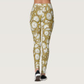 ヴィンテージ時計のモチーフ模様 レギンス (裏面)