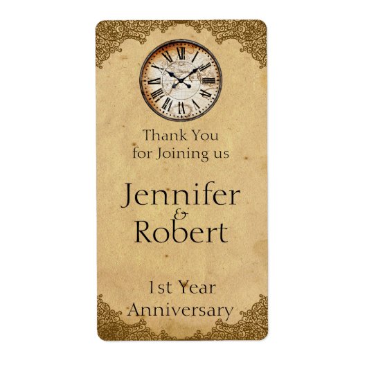 ヴィンテージ時計オン紙1周年記念ワインラベル ラベル (正面)