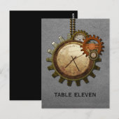 ヴィンテージ時計テーブルナンバー ポストカード, グレー ポストカード (正面/裏面)