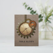 ヴィンテージ時計台番号葉書，モカ ポストカード (スタンド正面)