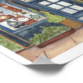 ヴィンテージ時計店ウォーターカラーポスター ポスター (角)