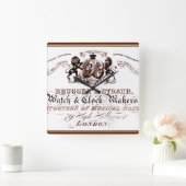 ヴィンテージ時計製造の広告 スクエア壁時計 (ホーム)