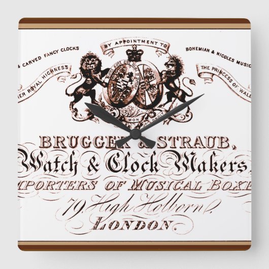 ヴィンテージ時計製造の広告 スクエア壁時計 (正面)